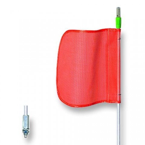 Checkers 8' Lighted General-purpose Warning Whip With Threaded Hex Base And 12'' Orange Flag - Fs8l-o