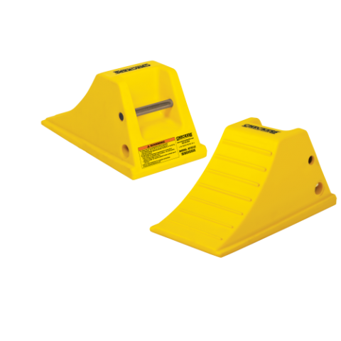Checkers All-terrain Heavy-duty Wheel Chock With Aluminum Cleat, 40 Ton Capacity, 28-38 In. Tires - At3512-ac-y