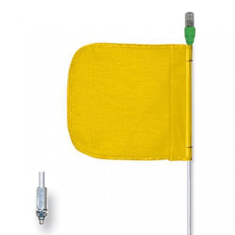 Checkers General-purpose 6' Lighted Warning Whip W/ Threaded Hex Base 12'' Yellow Plain Flag